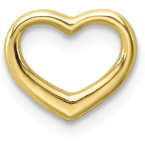 10K Yellow Gold Tiny Dainty Floating Heart Charm Pendant - Picture 4 of 6